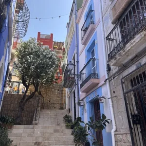 Casita de las macetas azules en Alicante
